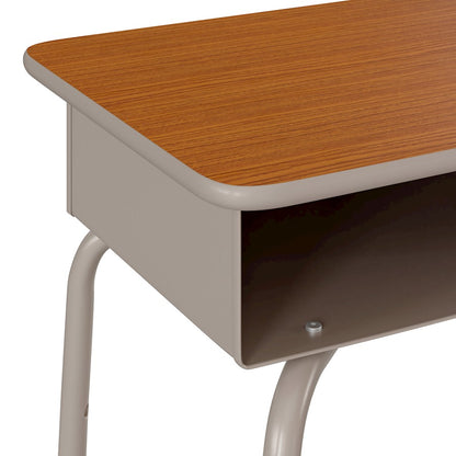 Flash Billie Open Front Desk, Walnut/Silver