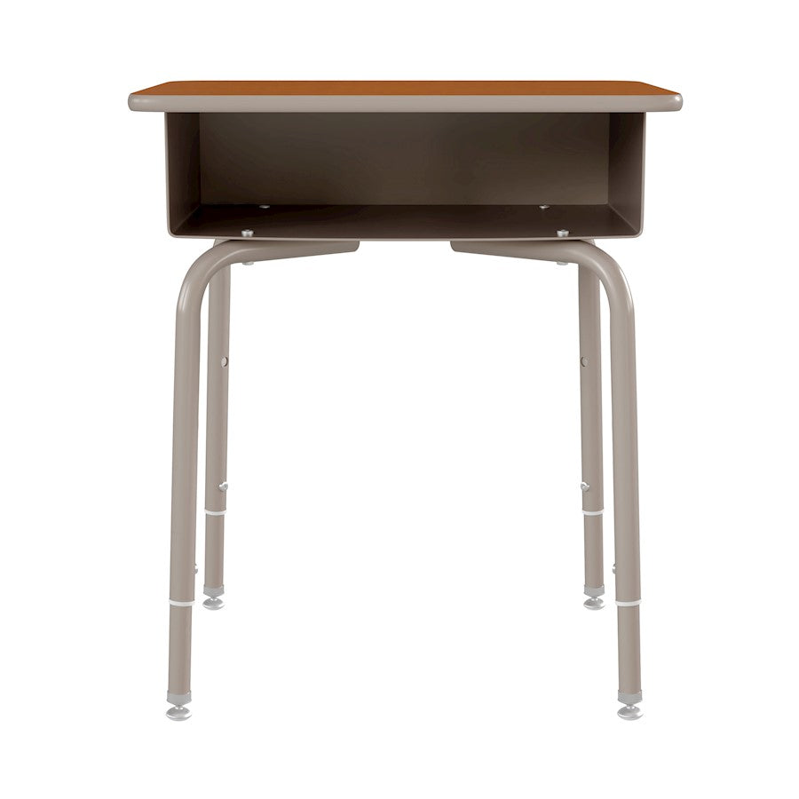 Flash Billie Open Front Desk, Walnut/Silver