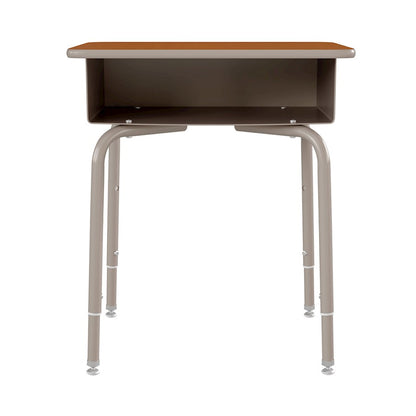 Flash Billie Open Front Desk, Walnut/Silver