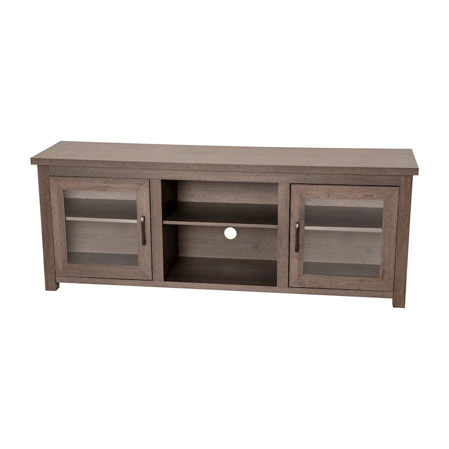 Flash Furniture Sheffield 65" Glass Door Tv Stand, Black