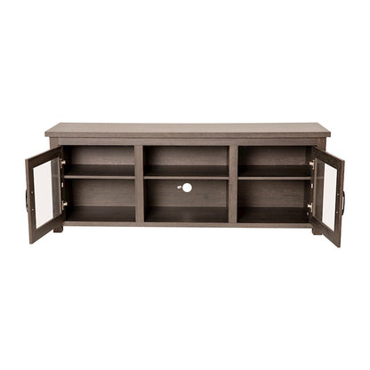 Flash Furniture Sheffield 65" Glass Door Tv Stand, Black