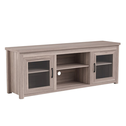 Flash Furniture Sheffield 65" Glass Door Tv Stand, Gray