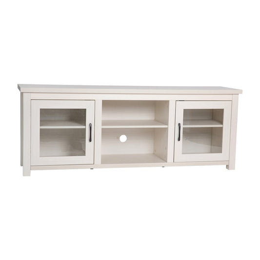 Flash Furniture Sheffield 65" Glass Door Tv Stand, White