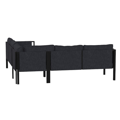 Flash Furniture Lea Sectional With Cushions, Charcoal