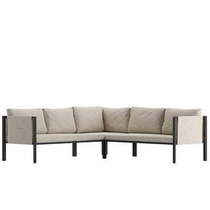 Flash Furniture Lea Sectional With Cushions, Light Gray