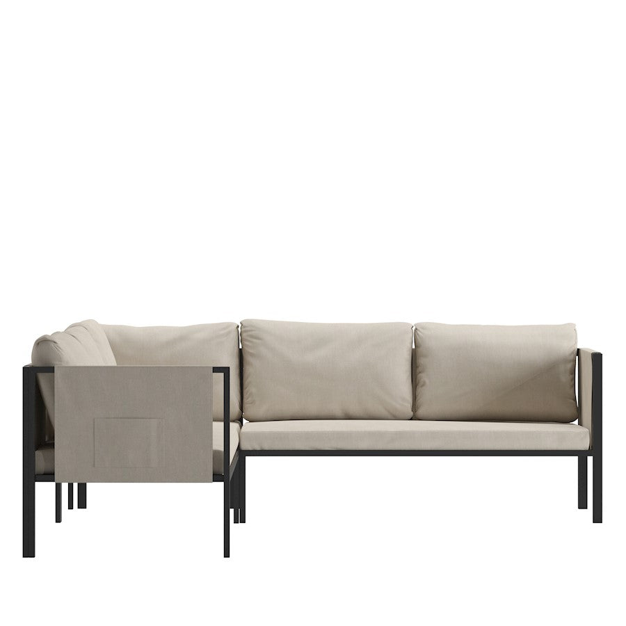 Flash Furniture Lea Sectional With Cushions, Light Gray