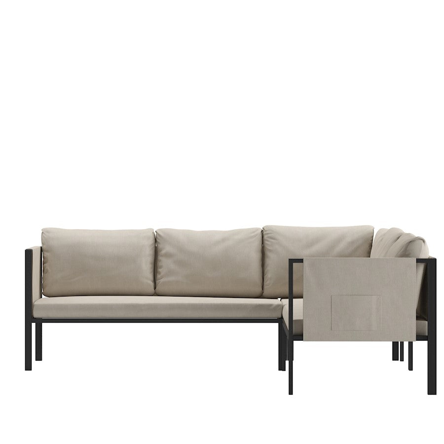 Flash Furniture Lea Sectional With Cushions, Light Gray