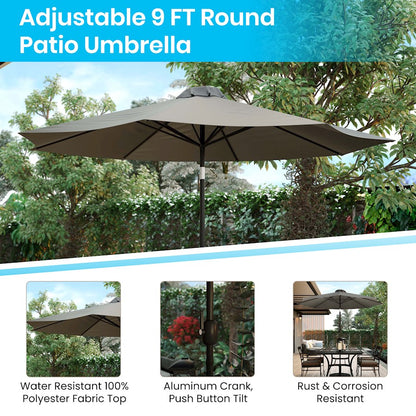 Flash Furniture Sunny Umbrella, Gray
