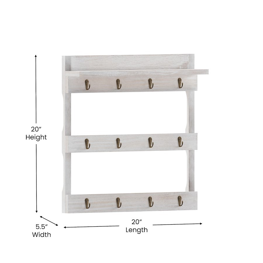 Flash Furniture Campbell Coffee Mug Rack, White Wash