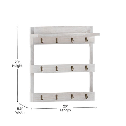 Flash Furniture Campbell Coffee Mug Rack, White Wash