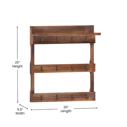 Flash Furniture Campbell Coffee Mug Rack, Rustic BN