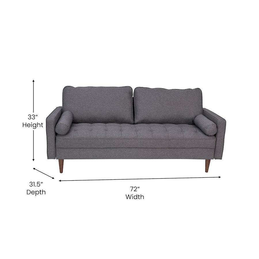 Flash Furniture Hudson Upholstered Sofa, Dark Gray