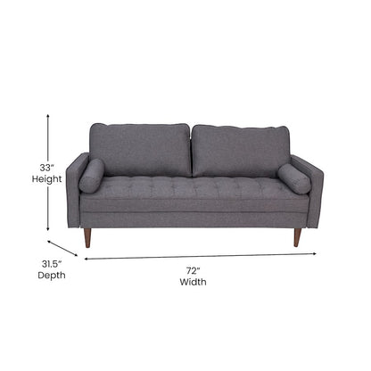 Flash Furniture Hudson Upholstered Sofa, Dark Gray