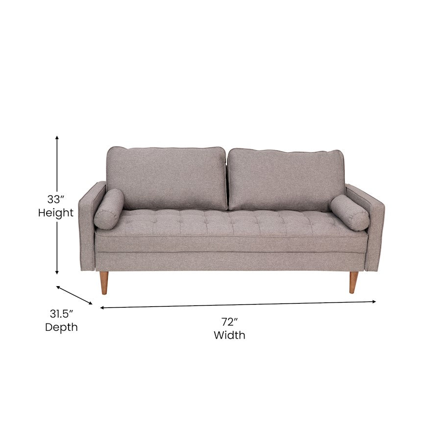 Flash Furniture Hudson Upholstered Sofa, Stone Gray