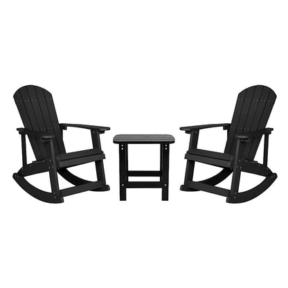 Flash Furniture Savannah 2 Rockers/1 Table, BK