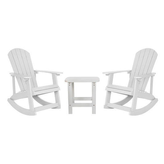 Flash Furniture Savannah 2 Rockers/1 Table, WH