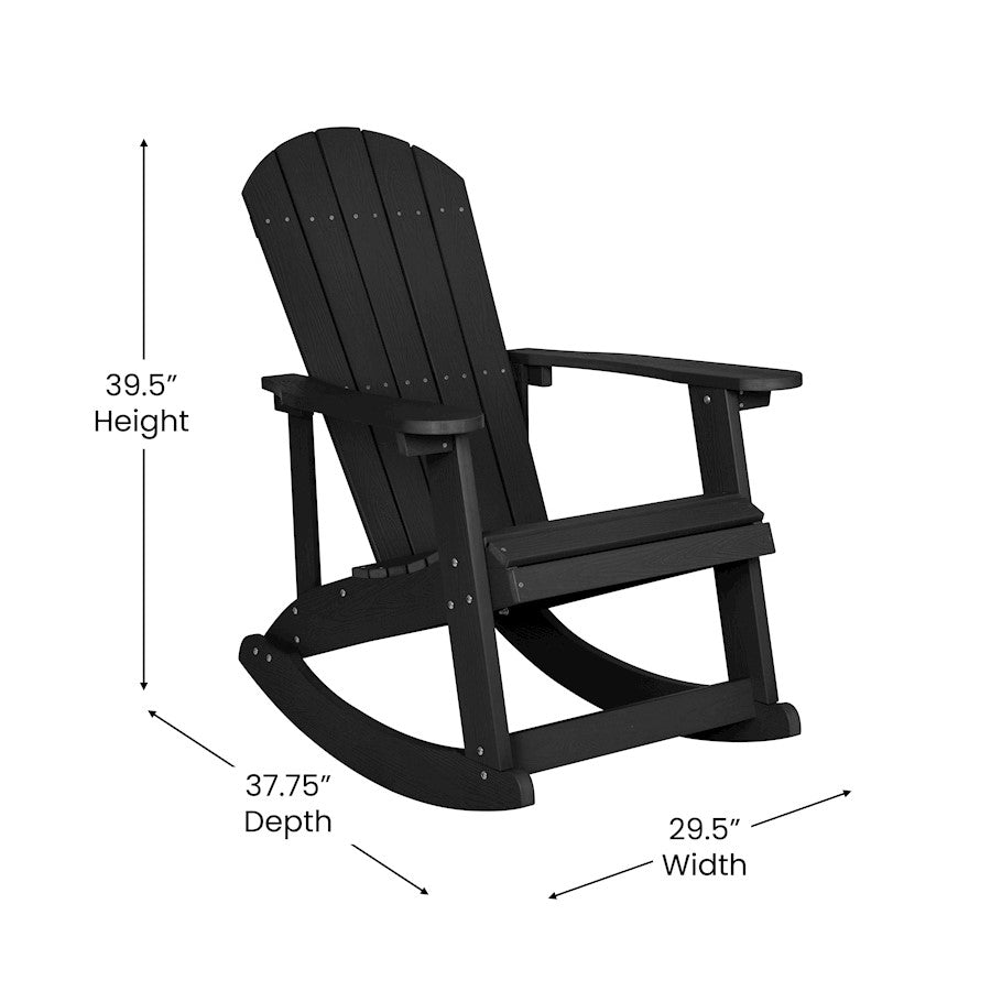 Flash Furniture Savannah 4 Rockers/1 Table, BK