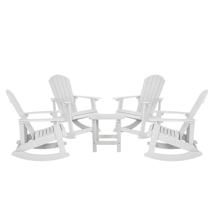 Flash Furniture Savannah 4 Rockers/1 Table, WH