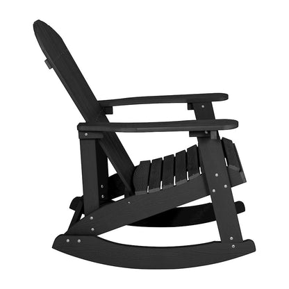 Flash Furniture Savannah Pack Of 2 Rockers/Fire Pit, BK