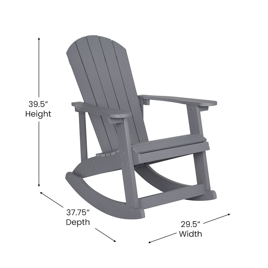 Flash Furniture Savannah Pack Of 2 Rockers/Fire Pit, Gray