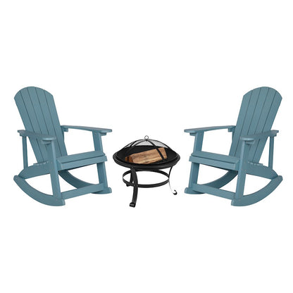 Flash Furniture Savannah Pack Of 2 Rockers/Fire Pit, SF