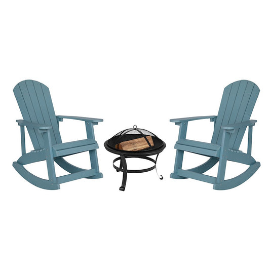 Flash Furniture Savannah Pack Of 2 Rockers/Fire Pit, SF