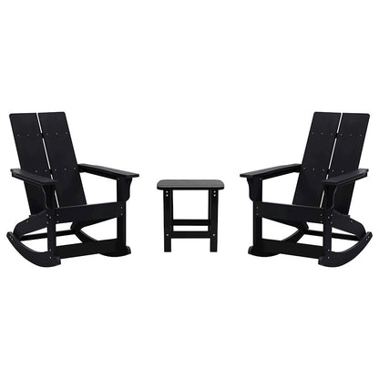 Flash Furniture Finn Pack Of 2 Rockers/Side Table, BK