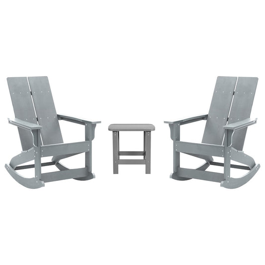 Flash Furniture Finn Pack Of 2 Rockers/Side Table, GY