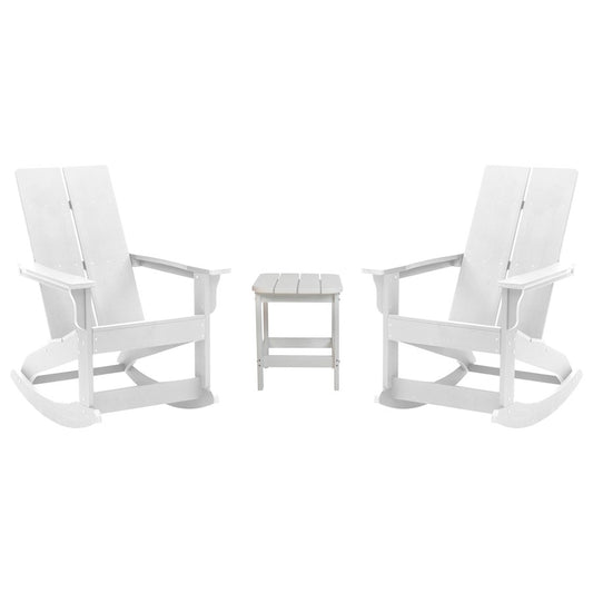 Flash Furniture Finn Pack Of 2 Rockers/Side Table, WH