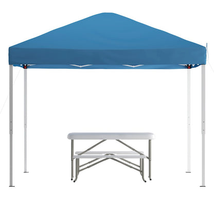 Flash Furniture Knox Canopy Tent/Folding Bench, Blue