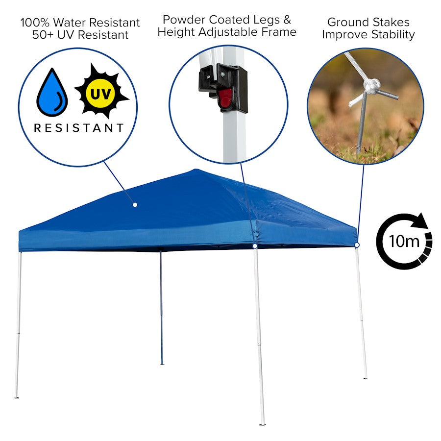 Flash Furniture Knox Canopy Tent/Folding Bench, Blue