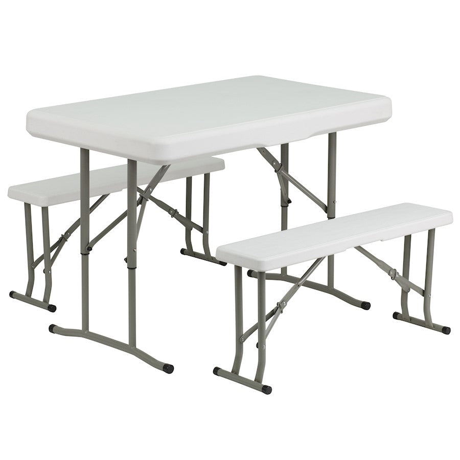 Flash Furniture Knox Canopy Tent/Folding Bench, White