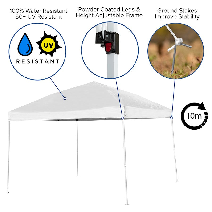 Flash Furniture Knox Canopy Tent/Folding Bench, White