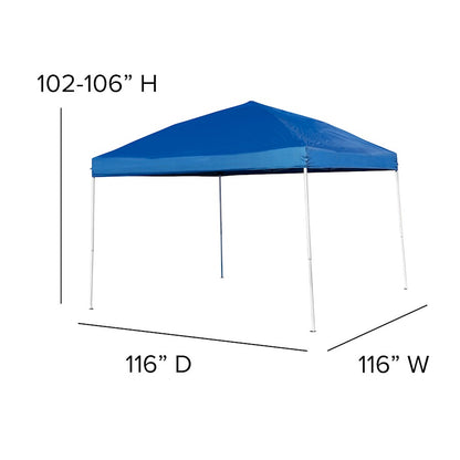 Flash Otis 10'X10' Canopy Tent/Table/4 Chairs, Blue