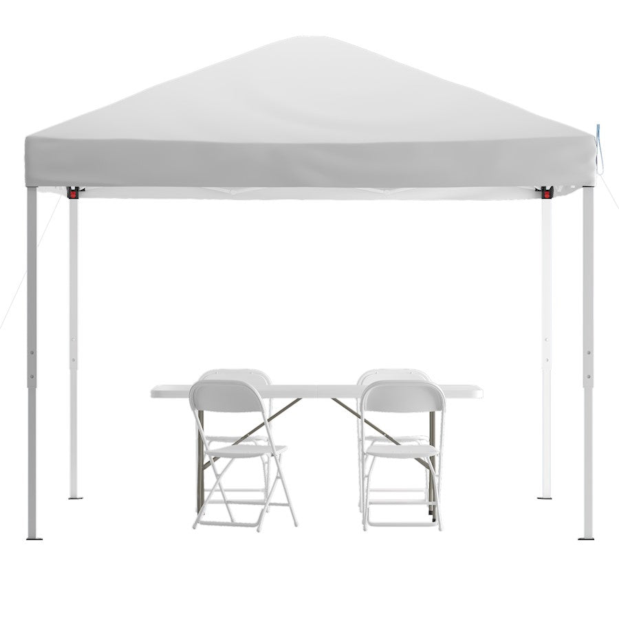 Flash Otis 10'X10' Canopy Tent/Table/4 Chairs, WH