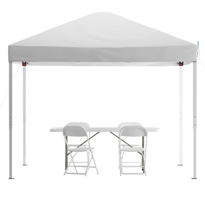 Flash Otis 10'X10' Canopy Tent/Table/4 Chairs, WH