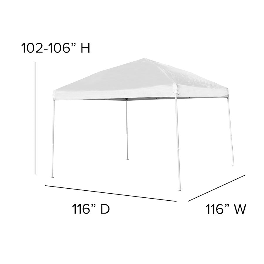Flash Otis 10'X10' Canopy Tent/Table/4 Chairs, WH