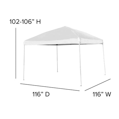 Flash Otis 10'X10' Canopy Tent/Table/4 Chairs, WH