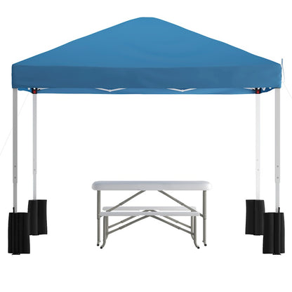 Flash Furniture Harris Canopy Tent/Folding Bench, Blue