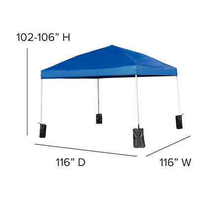 Flash Furniture Harris Canopy Tent/Folding Bench, Blue