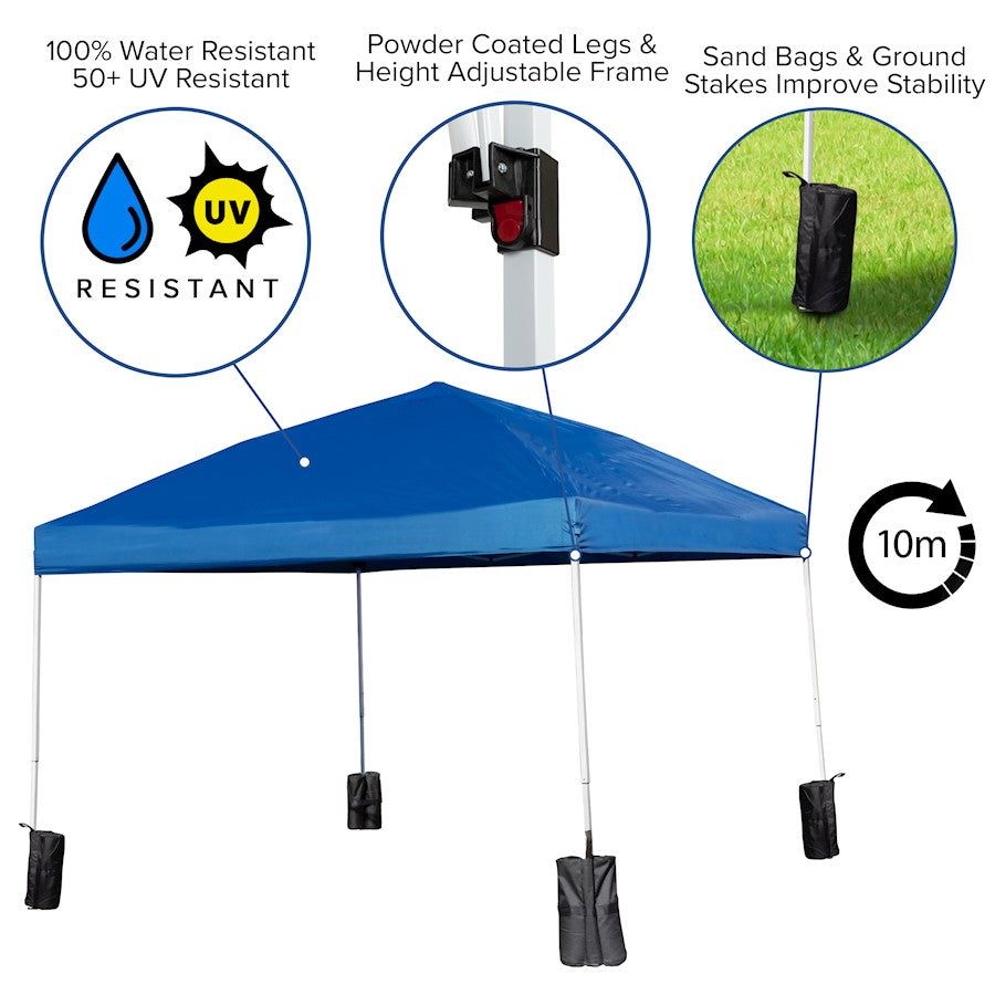 Flash Furniture Harris Canopy Tent/Folding Bench, Blue
