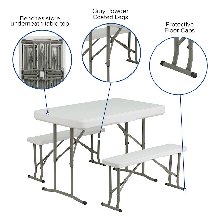 Flash Furniture Harris Canopy Tent/Folding Bench, White