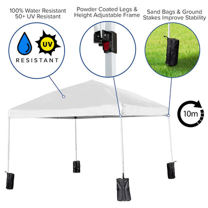 Flash Furniture Harris Canopy Tent/Folding Bench, White