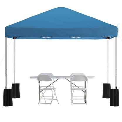 Flash Otis Wheeled Canopy Tent/Table/4 Chairs, BL