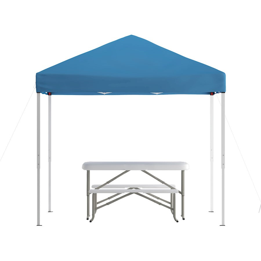 Flash Furniture Kramer Canopy Tent/Folding Bench, Blue