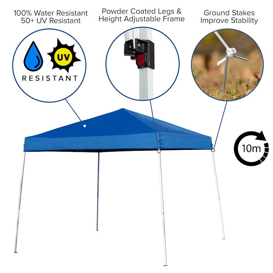 Flash Furniture Kramer Canopy Tent/Folding Bench, Blue