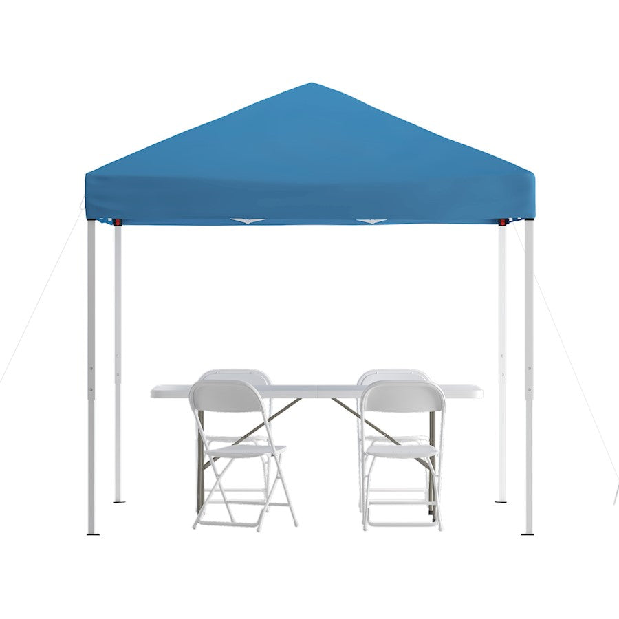 Flash Otis 8'X8' Canopy Tent/Table/4 Chairs, Blue