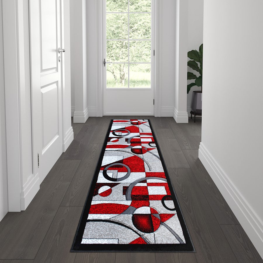 Flash Furniture Elias 2X7 Abstract Rug, Red