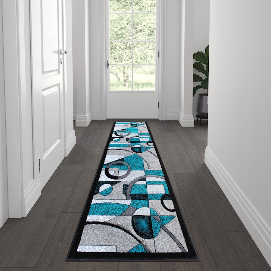 Flash Furniture Elias 2X7 Abstract Rug, Turquoise
