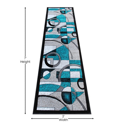 Flash Furniture Elias 2X7 Abstract Rug, Turquoise